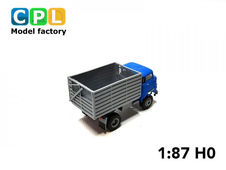 Preview: IFA W50LA ND mit Schwerhäckselaufbau SHA16 Oschatz Var. l blau grau